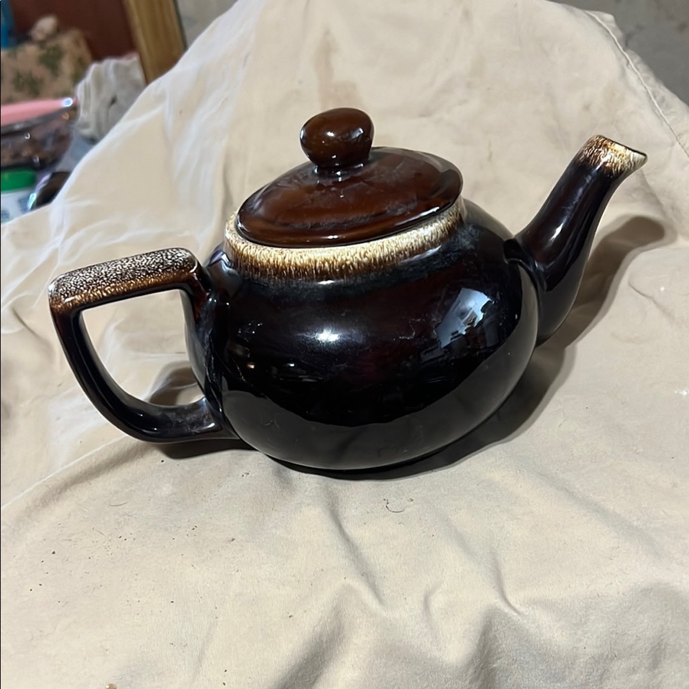 Vintage Brown Ceramic Teapot